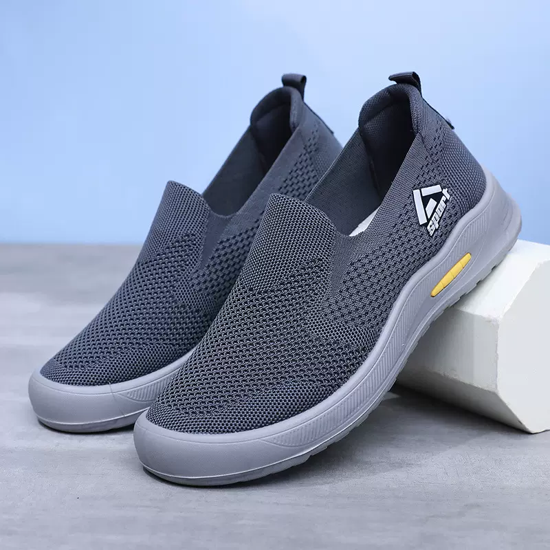 鞋子男春季休闲鞋软底舒适一脚蹬跑步男鞋浅口透气轻便老北京单鞋