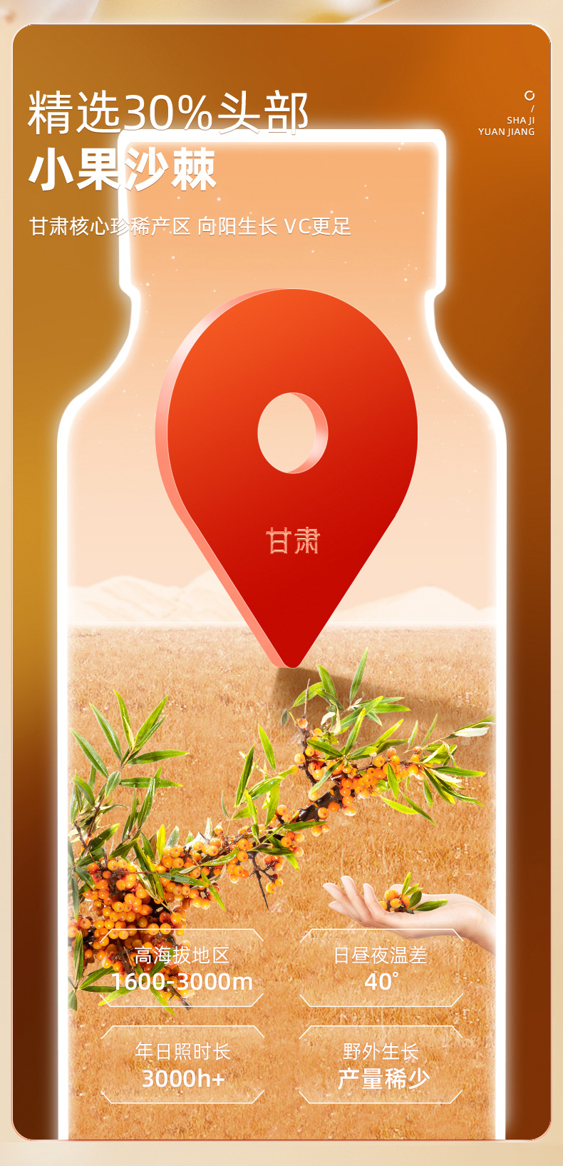 Sea Buckthorn Juice Puree 500ml Gift Box Ready to Drink Sha Ji Yuan Jiang key features