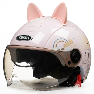 and Women's Four Seasons Universal — Motosiklet dəbilqələri - one-size-fits-all-pink-rabbit-pink-ear-w-comes-with-warm-ear-protection-removable