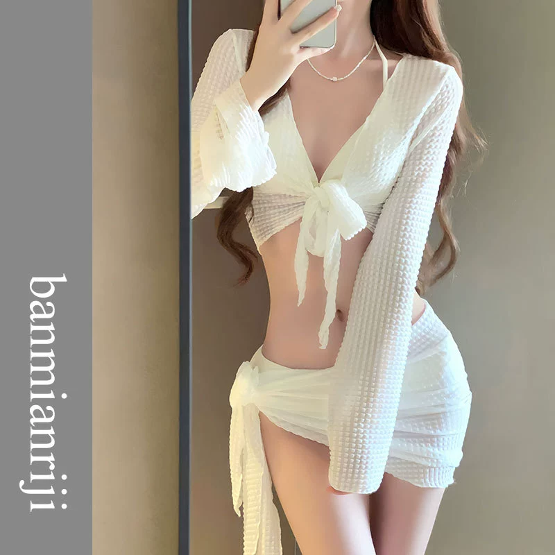 Плавательный купальник, набор из белого цвета, 4 предмета, коллекция 2023