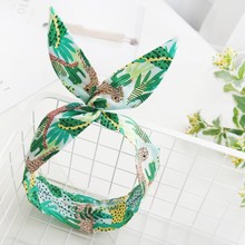 时尚新款全棉纯色蝴蝶结丝巾发带女网红韩国兔耳朵小围巾领巾批发