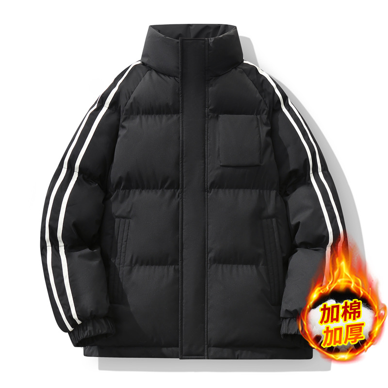 Ropa de algodón masculina de invierno suelta de cuello caliente ropa de algodón casual de color sólido marca de moda moda casual ropa de algodón deportiva pareja