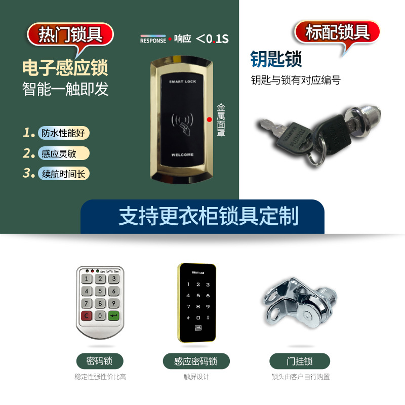 Wardrobe dormitorio del personal de la fábrica armario de chapa de varias puertas armario de maleta gimnasio de nueve puertas armario de bloqueo de inducción armario