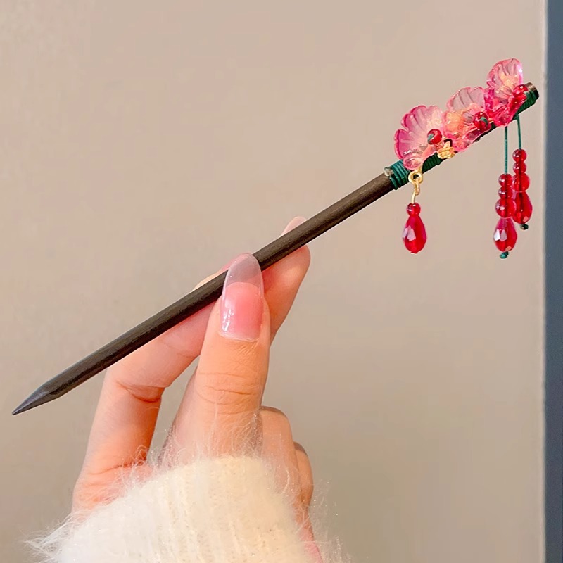 Nuevo estilo chino estilo antiguo horquilla de alta gama simple moderno palillos de madera fresco temperamento Hanfu cheongsam updo horquilla para el cabello para las mujeres