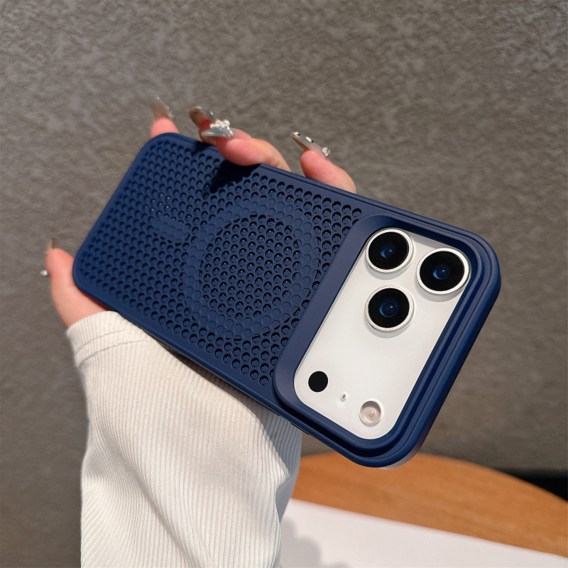 iPhone17promax用携帯電話ケース、通気性のあるハニカムネット、放熱、磁気吸着、Apple16用マットPC保護ケース|undefined