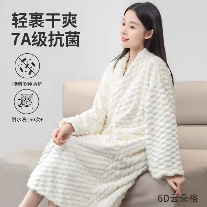 加厚浴袍女成人吸水速干浴巾可穿式2025新款浴裙家用可裹连帽大人