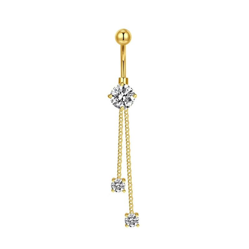 Set, physiological belly button piercing stainless steel with zircon, Amazon, (Physicals)