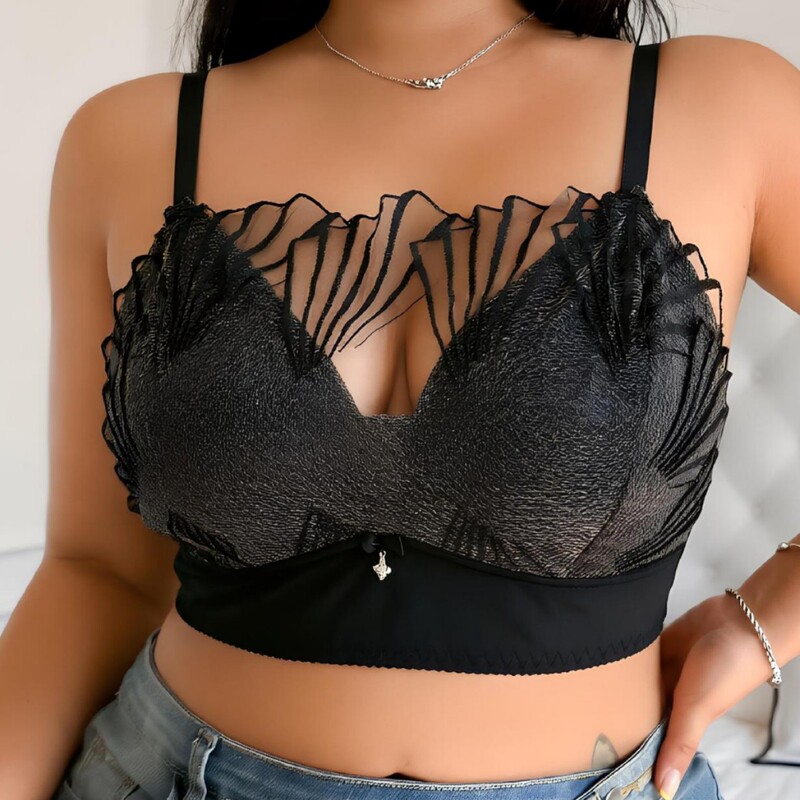 Meike Duo Mexico Cross-Border Popular Thin Lace Strapless Bra for Women, Anti-Exposure, Beautiful Back, Wrap-Around Bra, Foreign Trade