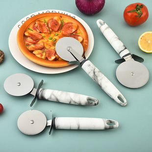 Roller Stainless Steel Pizza Knife and Shovel Two-Piece Set with Handle Round Single Wheel Pizza Knife Pizza Shovel Kitchen Tool