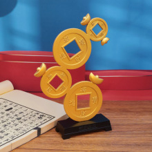 金属铜钱招财摆件大号金蟾龙凤元宝新中式家居办公室装饰开业礼品