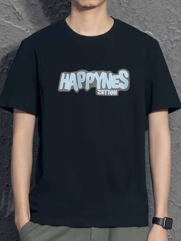 Estilo explosivo Base de hombres elegantes 2024 Verano suelto Camiseta de manga corta Moda juvenil Camiseta de moda de todo fósforo