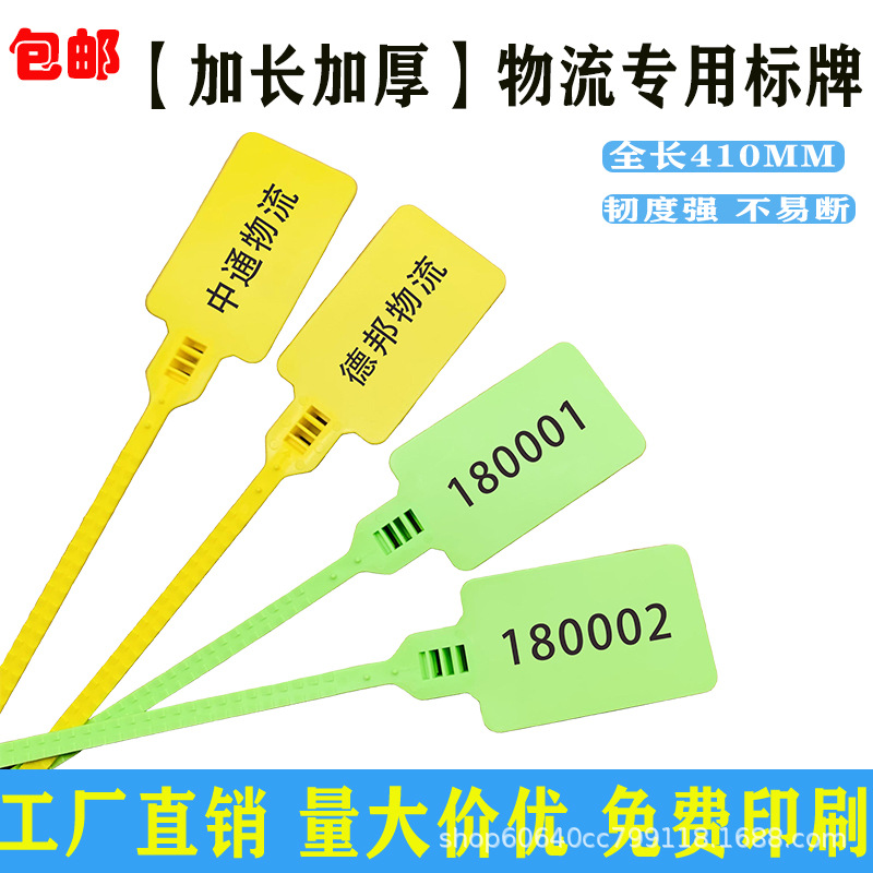 一次性塑料封条物流货柜专用防盗扣防拆扣防伪防调包挂签铅封扎带