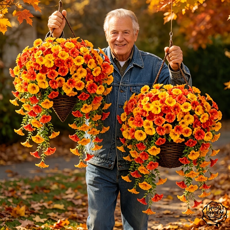 Cross-Border Autumn Morning Glory Hanging Decorations for Outdoor Gardens, Green Plants, Eucalyptus Silk Flowers, Wall Hangings, Morning Glory Flowers, Persian Grass