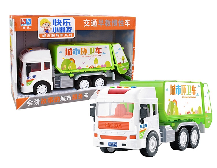 Linda historia contando la inercia del coche de juguete de los niños ingeniería de la música coche de bomberos policía coche mezclador camión vehículo todoterreno al por mayor