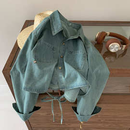 怒推！闭眼入！2023春季新款韩版慵懒复古风简约百搭牛仔衬衫女