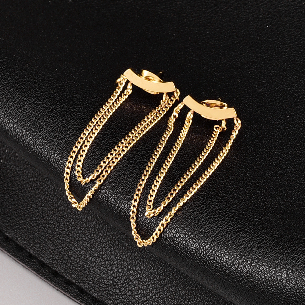Lady Heart Shape Titanium Steel Drop Earrings Plating Stainless Steel Earrings