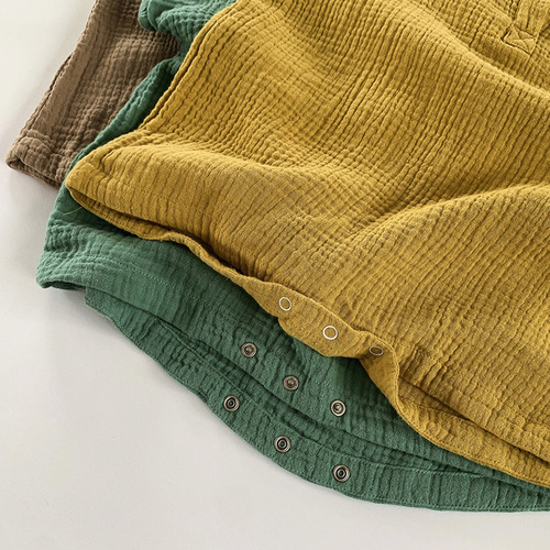 So cute~ Children's one-piece double-layer cotton sand summer thin breathable baby sleeveless Korean style men's and women's one-piece children's clothing