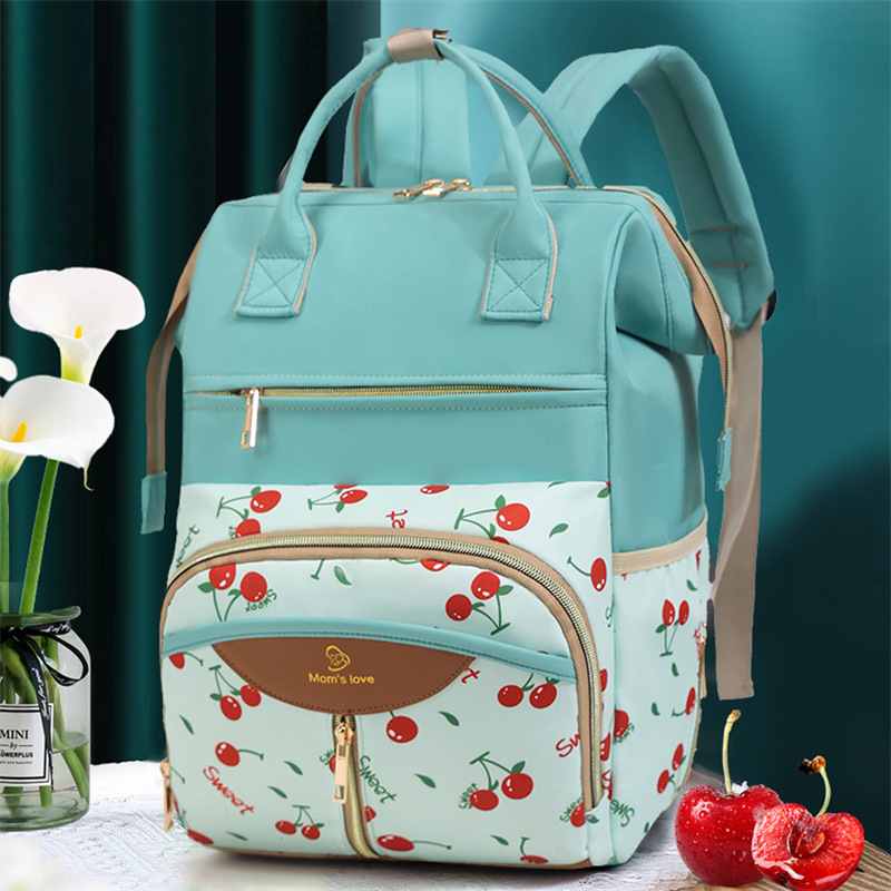 Cross-Border New Fashion Portable Backpack, Multi-Functional Large-Capacity Mother and Baby Bag, Can Be Hung on the Stroller When Taking the Baby Out