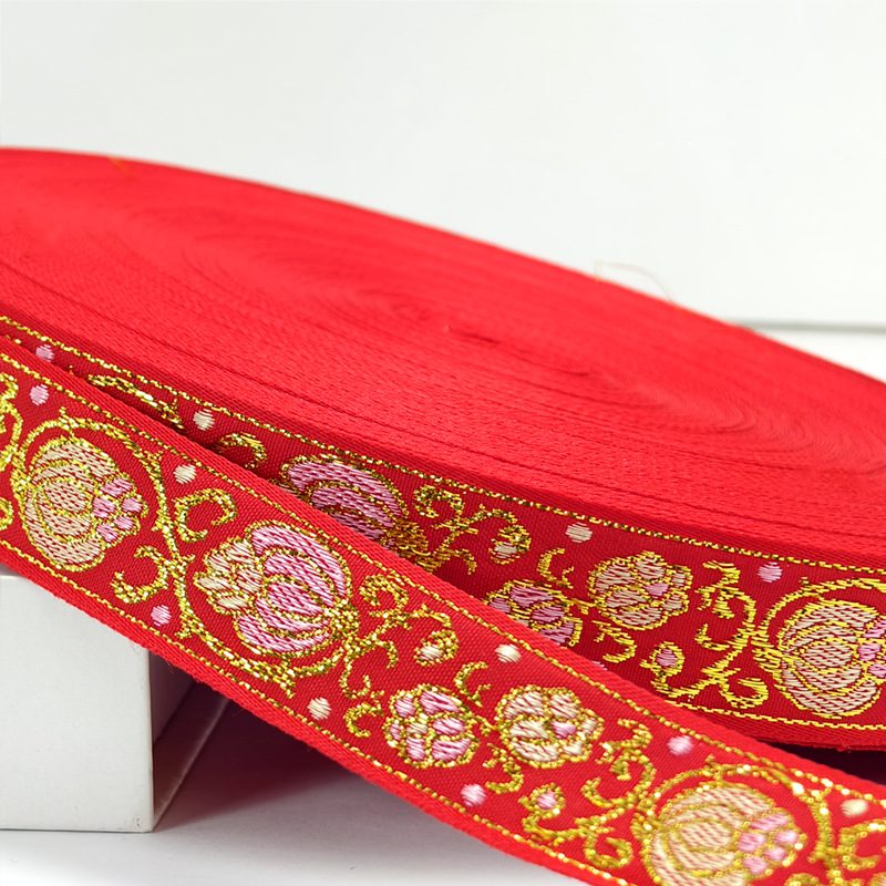 Bordado jacquard bordado cinta cinta encaje estilo étnico Hanfu hifu sofá accesorios de cortina materiales para accesorios para el cabello