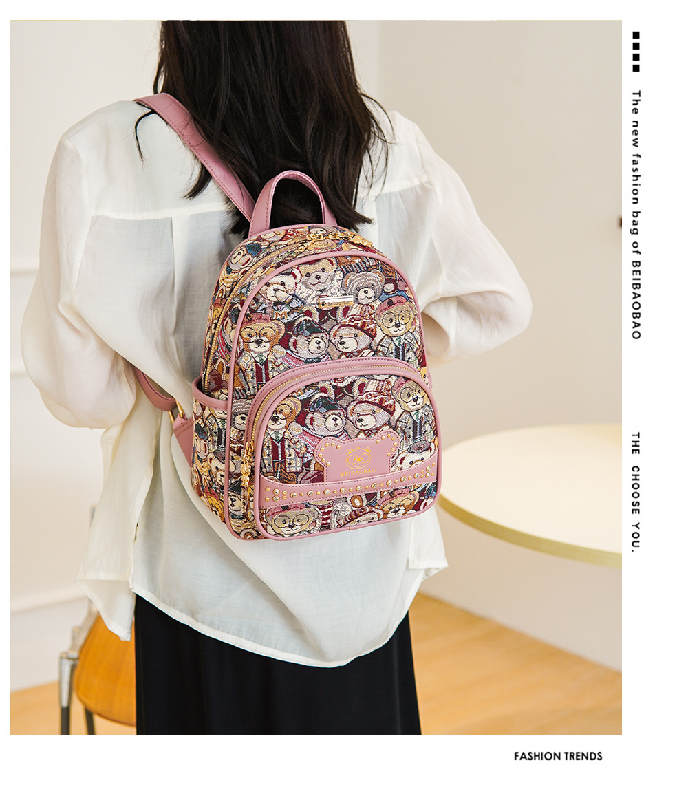 backpack women 2024 new fashion women's bag niche canvas bag casual small schoolbag_voghion.com