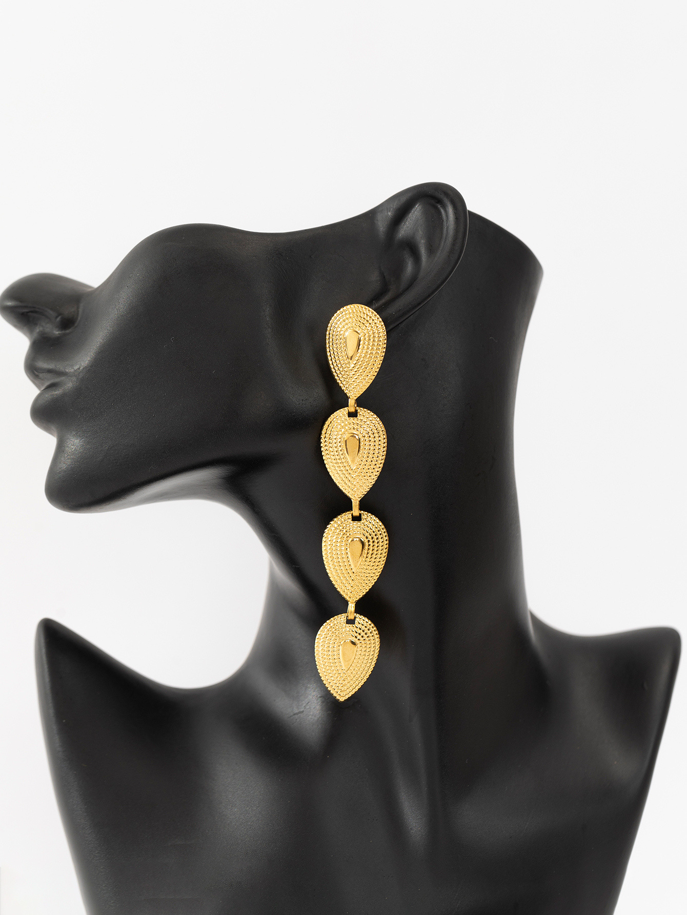 1 Pair Elegant Lady Modern Style Leaf Flower Plating 316 Stainless Steel  18K Gold Plated Drop Earrings display picture 14