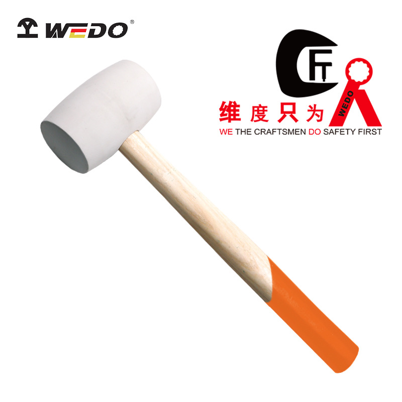 WEDO 维度 木柄白胶锤 橡胶锤 耐磨防滑榔头瓷砖地板玻璃安装锤