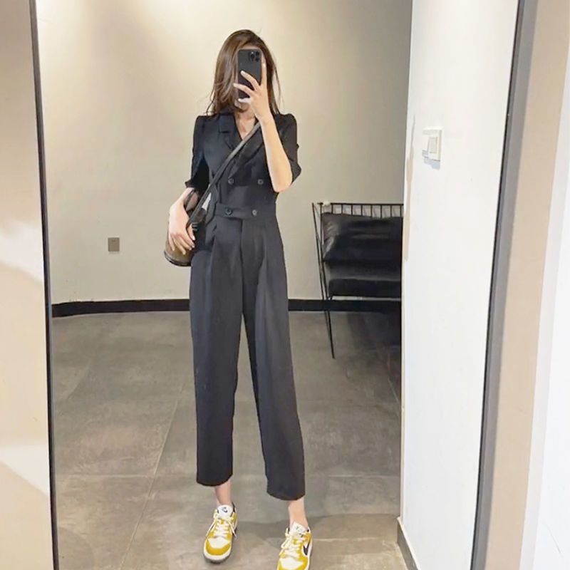 Women's Summer 2026 New Korean Style High-Waisted Slimming High-End Jumpsuit Casual Pants Cropped Pants Women's Summer 2026 New Korean Style High-Waisted Slimming High-End Jumpsuit Casual Pants Cropped Pants