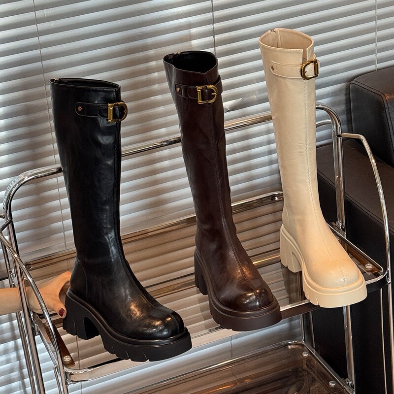 Shoe Lover~ Petite Thick-Soled Height-Increasing Long Boots 2026 Spring New Versatile Fashionable Comfortable Fashion Boots Shoe Lover~ Petite Thick-Soled Height-Increasing Long Boots 2026 Spring New Versatile Fashionable Comfortable Fashion Boots