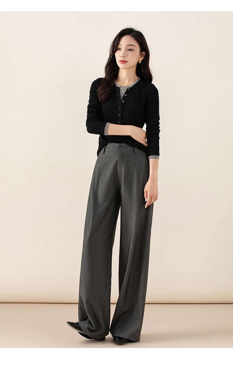 Áo thun giả hai mảnh nữ cổ tròn, chất len Tencel mỏng nhẹ, phối màu patchwork — đen chi tiết 32
