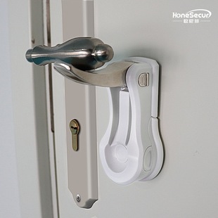 Children's Door Handle Anti-unlock Anti-break-in Safety Lock Anti-cat Door Handle Lock Punch-free Apartment Anti-door Artifact