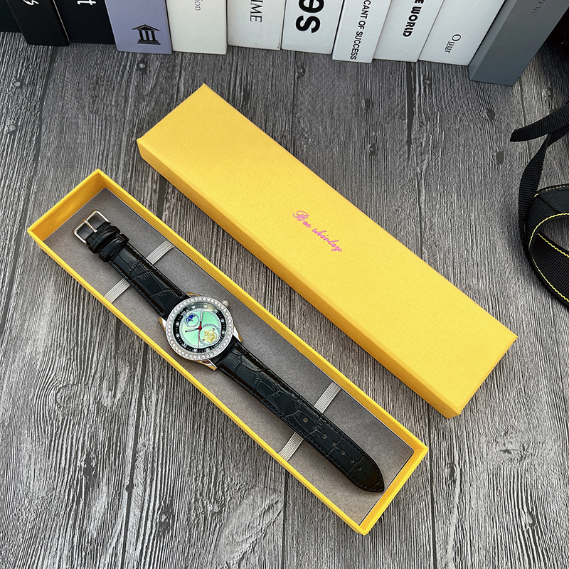 70g Weight Ordinary Glass Mirror Material Imitation Leather Strap Material Watch Classification Pointer Display Type Buckle Buckle Style Round Dial Shape Shopping Occasion Quartz Movement Geometric Pattern All Seasons Season Unisex Gender Glam, Fashion Style Glam Fashion Geometric Buckle Quartz Watch 14