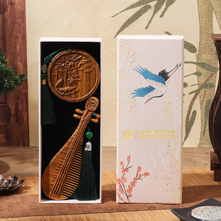 Chinese Style Sandalwood Comb Gift Box Set with Engraving Teacher's Day Gift for Teachers Thanksgiving Commemorative Small Gift for Mom