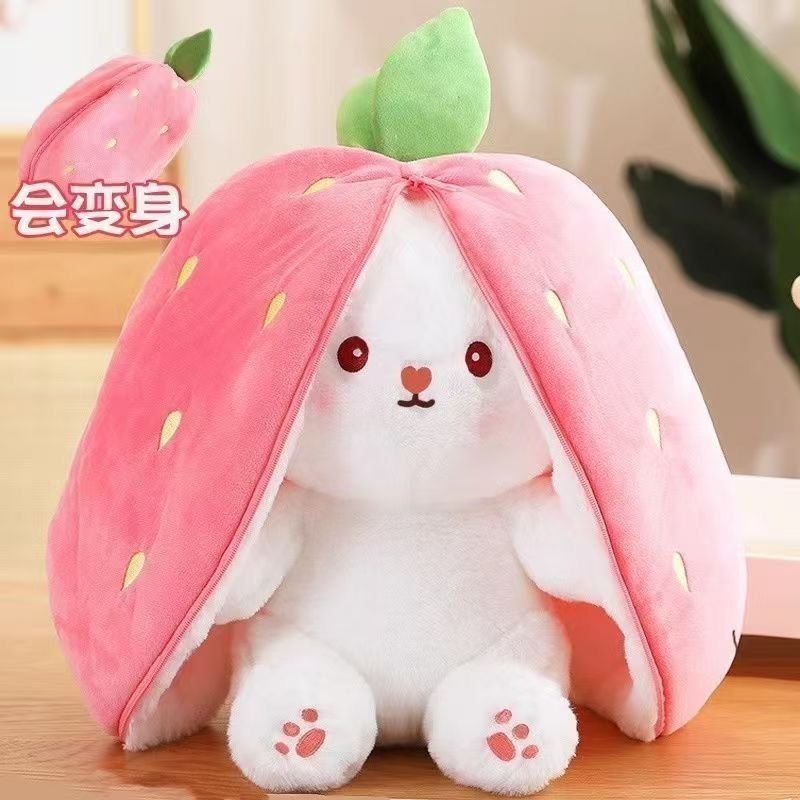 Rabbit Plush Toy Plush Doll Transformed into a Little Bunny Doll Carrot Bunny Doll for Girls to Sleep with