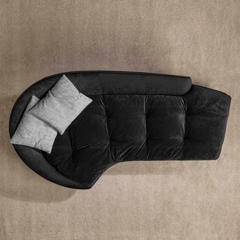 2.0m 블랙 엣지리스 테이블 [피부친화적인 눈꽃벨벳+바이올렛스펀지+다운+원목프레임]