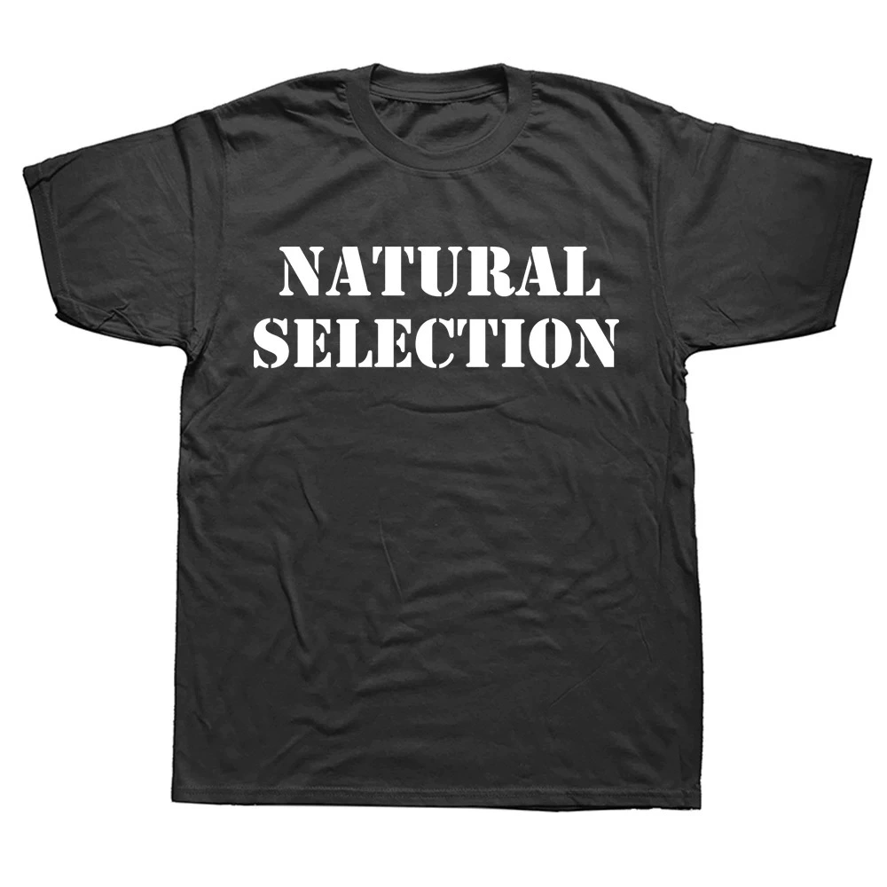Мужская графическая футболка, 100% хлопок, свободного кроя, принт Natural Selection (размеры XS–XL)