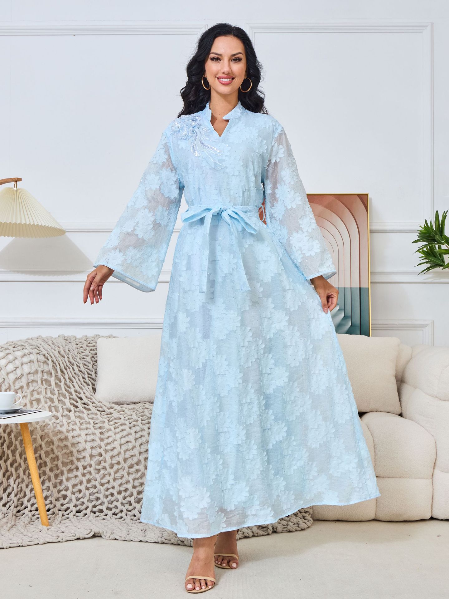MT059 European And American Cross-border Women's Clothing, Foreign Trade Middle Eastern Apparel, Jacquard Elegant Abaya,_ecoleips.com