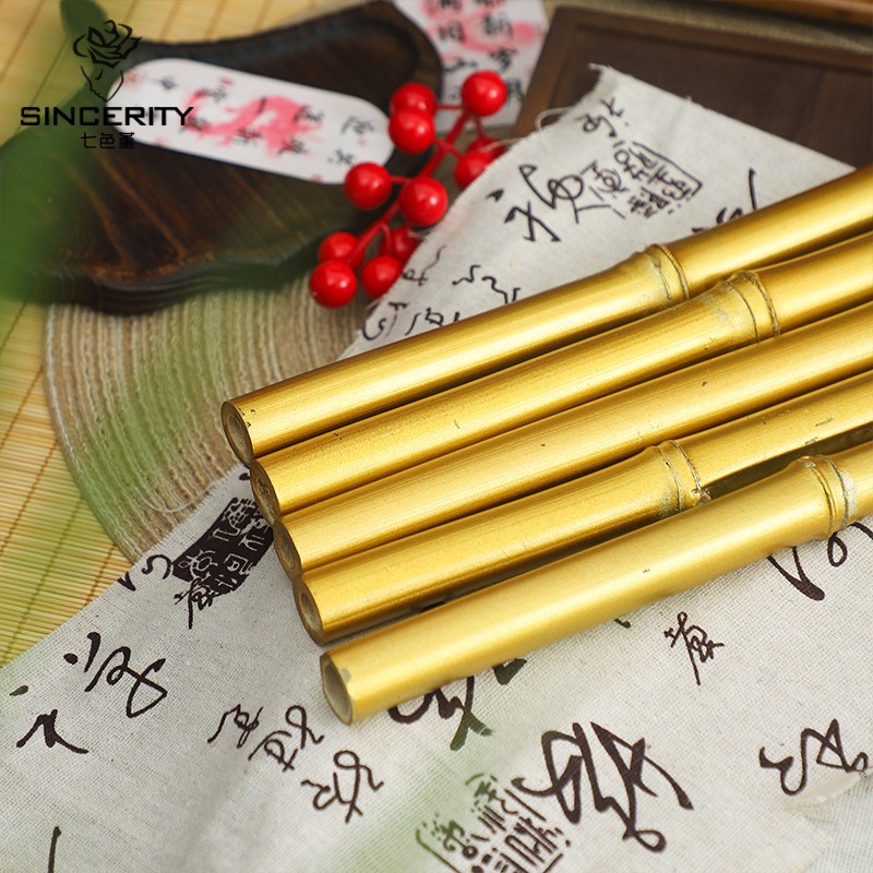 Fiestas de Año Nuevo material de bambú dorado decoración floral caja de flores decoración bucket bucket embalaje paisajismo ornamentos