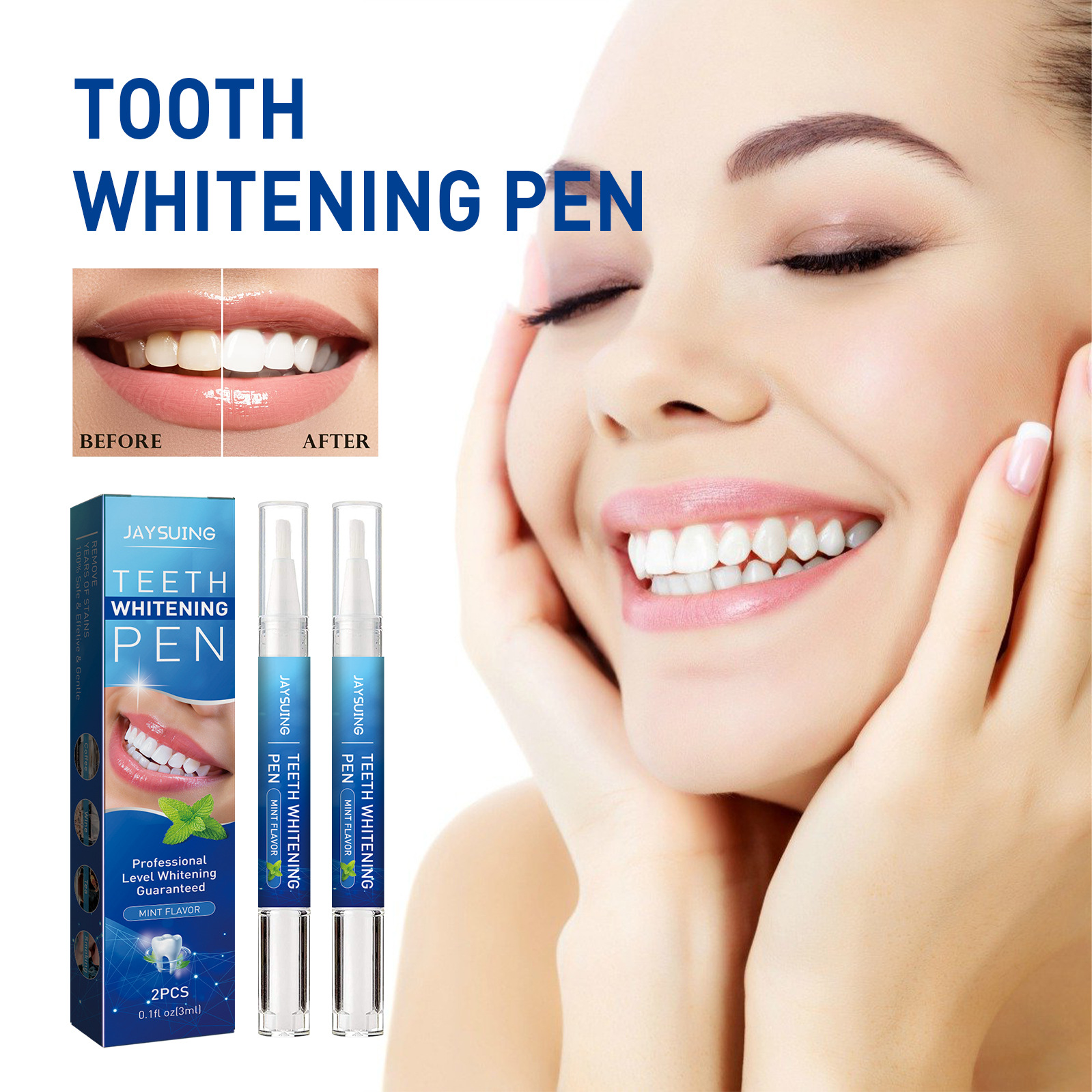 Tooth Cleansing Jaysuing Pen for Cleaning Dirt, Yellow Teeth, Smoke, Brightening, and Whitening Oral Cleansing Pen_voghion.com
