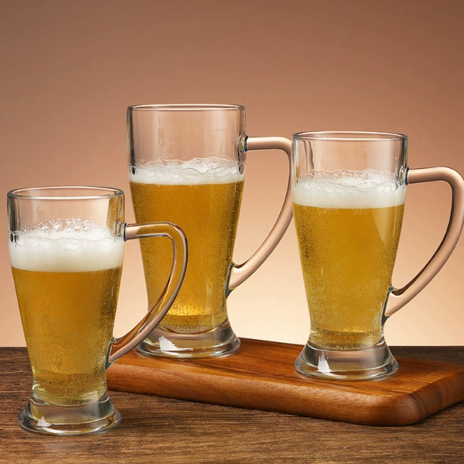 Прозрачная стеклянная чашка большой емкости с толстым крафтовым стаканом для пива KTV Home Net Red пшеничная кружка для пива