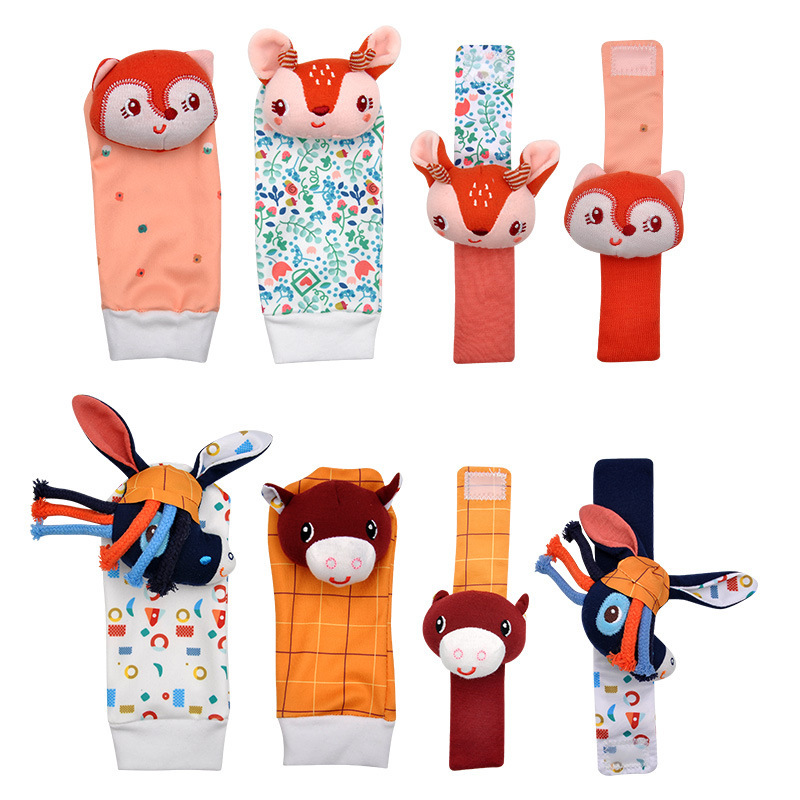Baby ring pulsera calcetines juego juguetes correa de reloj bebé decoración 0 - 1 años puzzle juguetes tranquilizadores