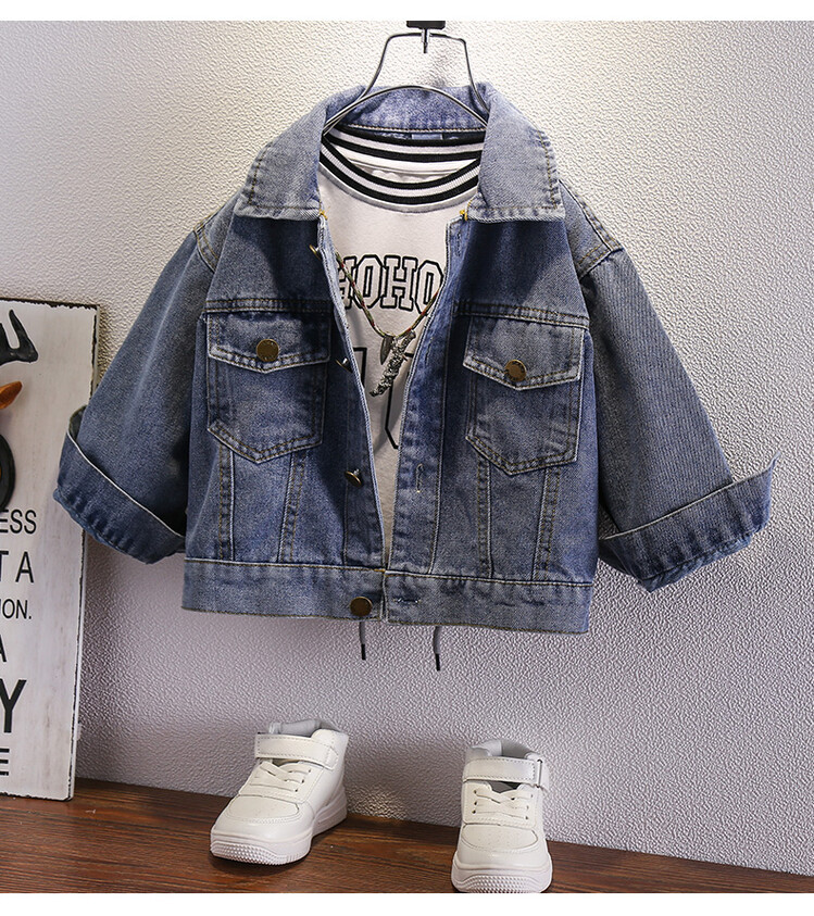 Cappello da orsacchiotto con schiena da bambino in corda 2024 Primavera e autunno Nuovo giubbotto in denim per bambini_voghion.com