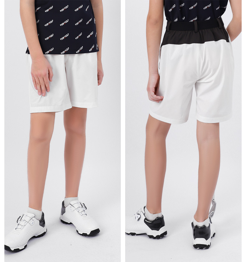 Quần short golf trẻ em PGM co giãn thắt lưng mùa hè — KUZ105 Màu Đỏ, KUZ105 Màu xanh nhạt, KUZ105 màu xanh hải quân, KUZ105 màu trắng chi tiết 11