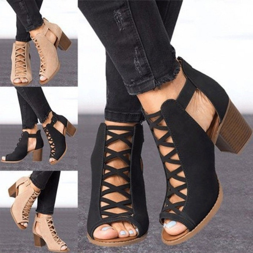 Women's High Heels Sandals, Roman Shoes in Bigger Sizes 35-43