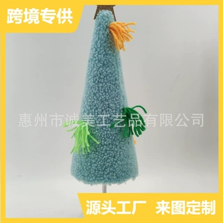 跨境定制圣诞节装饰羊毛毡编织迷你圣诞树装饰小挂件圣诞道具