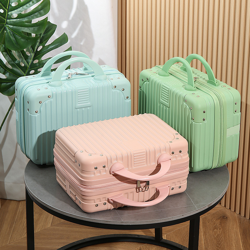 Retro Gift Box Suitcase Macaron Cosmetic Case 14inch Souvenir Small Suitcase Fan Convenient Storage Bag Retro Gift Box Suitcase Macaron Cosmetic Case 14inch Souvenir Small Suitcase Fan Convenient Storage Bag