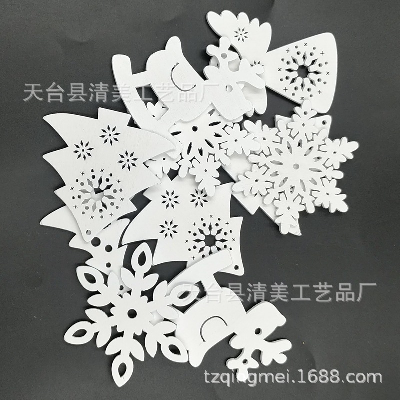 Adornos navideños de 8cm, piezas de madera, artesanías, colgantes, piezas de madera talladas creativas, decoración de árboles de Navidad, adornos de madera