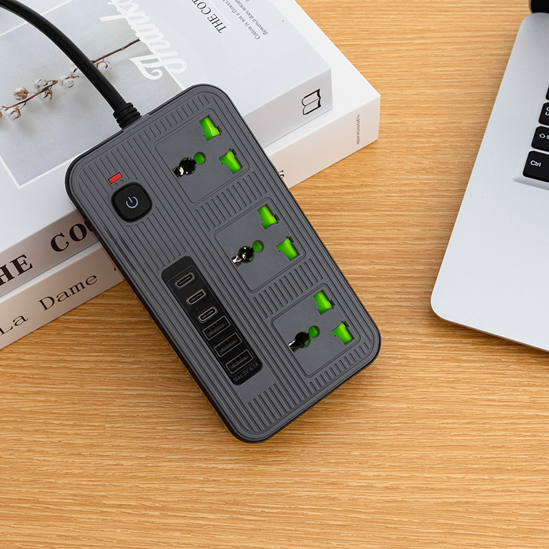 Z72 # paquete de caja de EE.UU. y EE.UU. 3USB + 3Type-C con interruptor de control maestro con luz indicadora