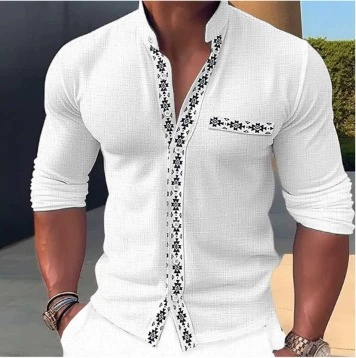 Производитель европейские и американские трансграничные минималистские мужские рубашки с длинными рукавами