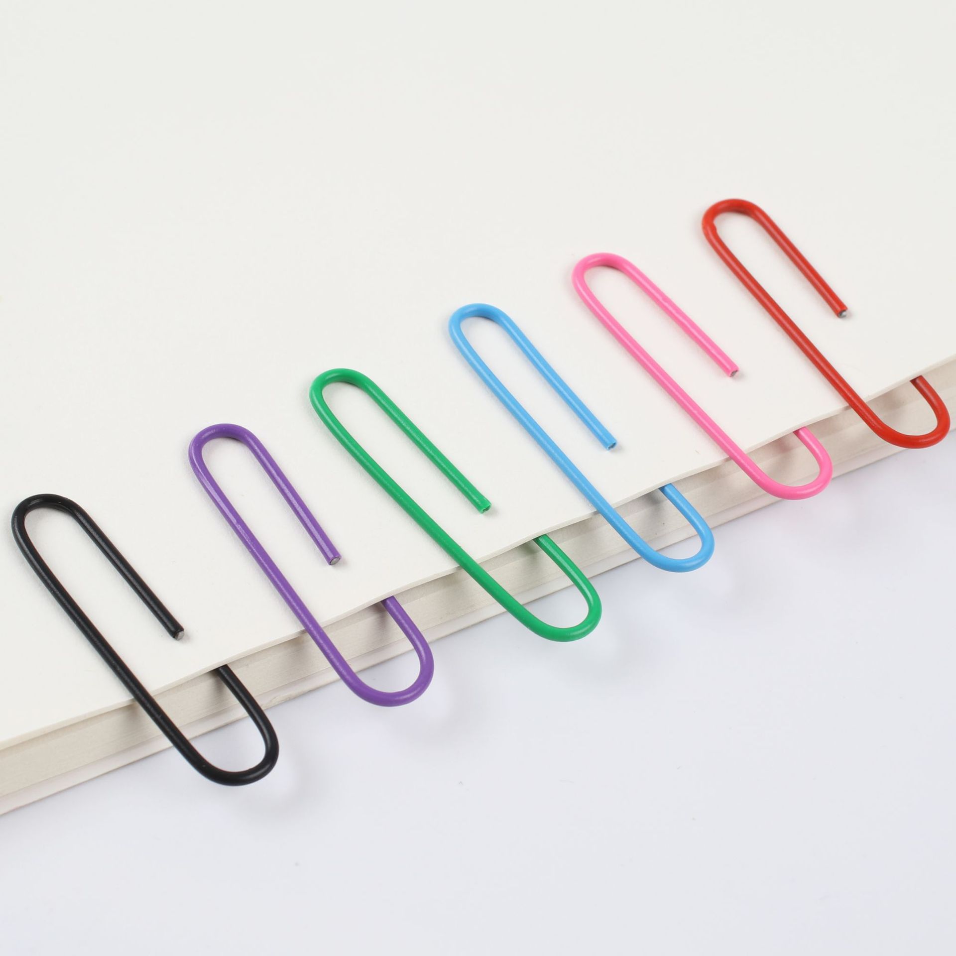 Juego de 50 Clips de Papel de Colores en Caja, Gran Tamaño de 50 mm, Clips de Papel en Forma de U para Oficina, Venta al por Mayor