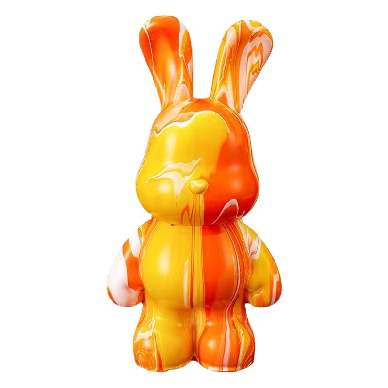 En línea de la celebridad los niños fluido conejo blanco embrión DIY hecho a mano graffiti vinilo violento conejo alcancía puesto juguete al por mayor